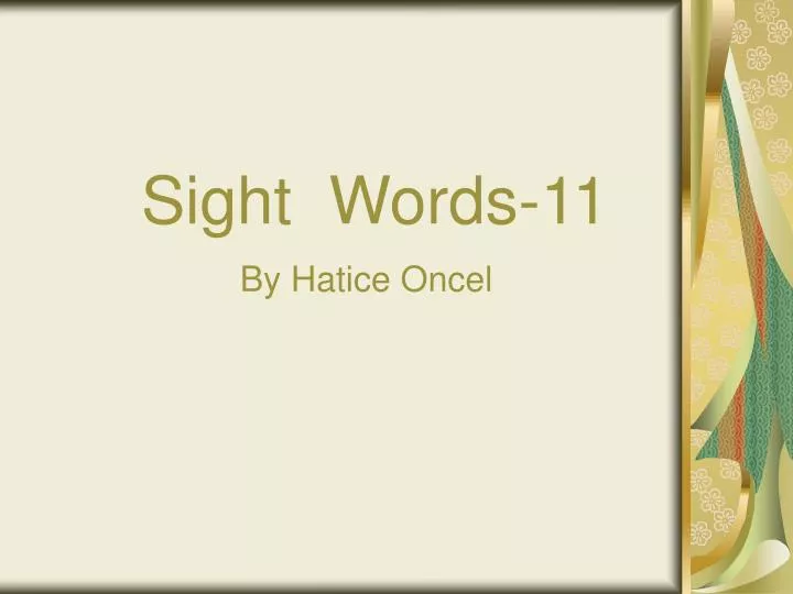 sight words 11