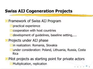 Swiss AIJ Cogeneration Projects