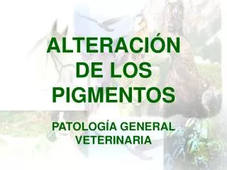 ALTERACIÓN DE LOS PIGMENTOS