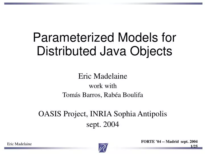 parameterized models for distributed java objects
