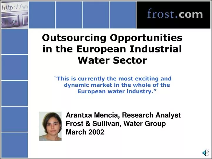 outsourcing opportunities in the european industrial water sector