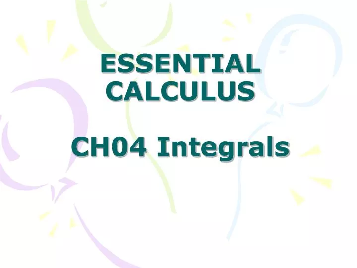 essential calculus ch04 integrals