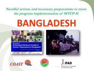 Needful actions and necessary preparations to move the program implementation of MTCP-II