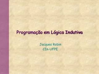 Programação em Lógica Indutiva