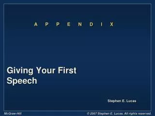 Giving Your First Speech