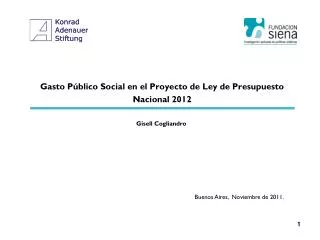Gasto Público Social en el Proyecto de Ley de Presupuesto Nacional 2012
