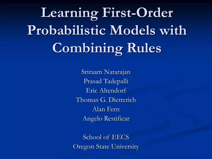learning first order probabilistic models with combining rules