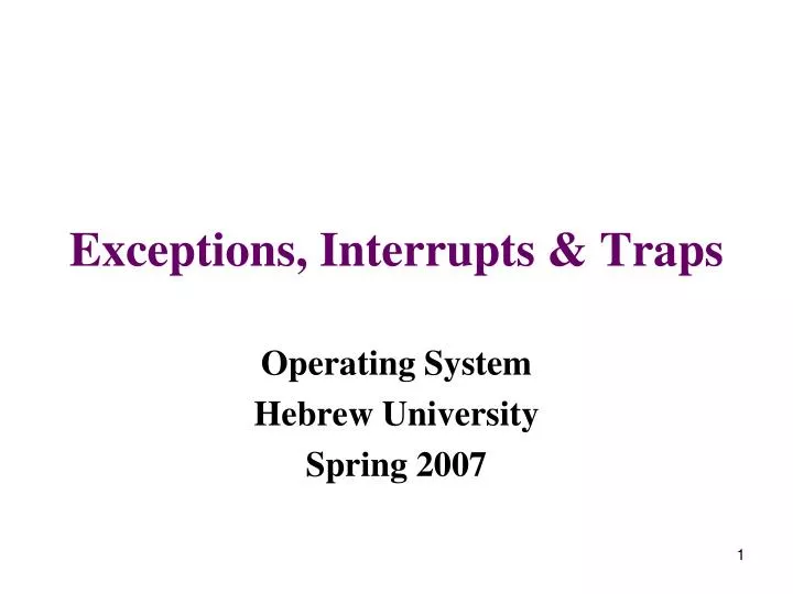 exceptions interrupts traps