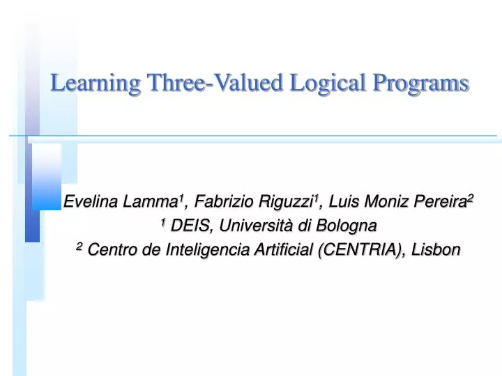 learning three valued logical programs