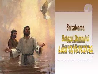 Sarbatoarea Botezul Domnului Luca 13,15-16.21-22