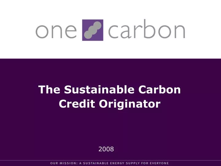 the sustainable carbon credit originator