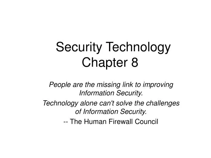security technology chapter 8