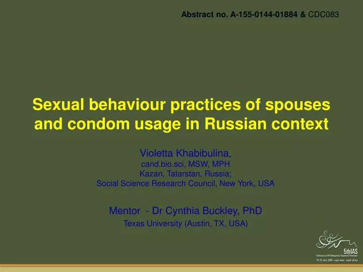 sexual behaviour practices of spouses and condom usage in russian context