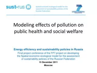 Modeling effects of pollution on public health and social welfare
