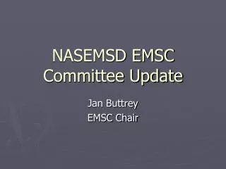 NASEMSD EMSC Committee Update
