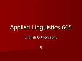 Applied Linguistics 665