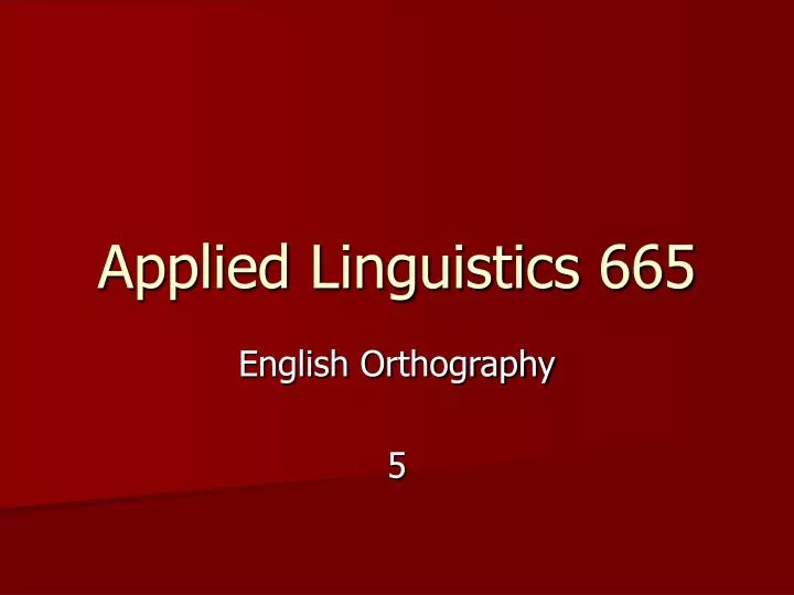 applied linguistics 665