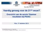 International Adult Competency Assessment: Overview of First Flemish Results in PIAAC Study - slide 1