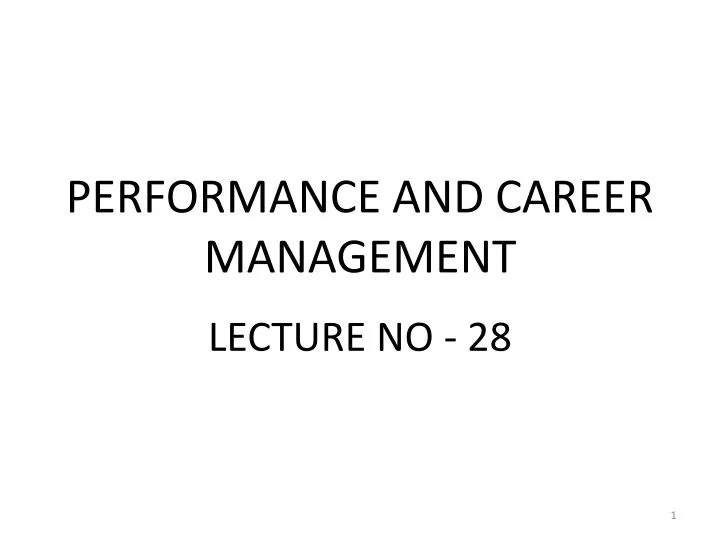 performance and career management