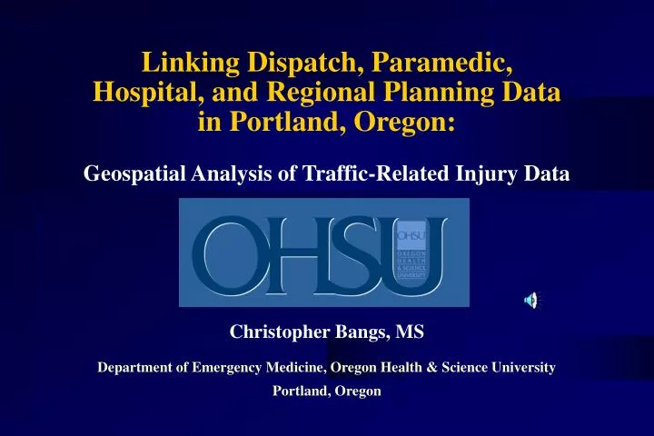 linking dispatch paramedic hospital and regional planning data in portland oregon