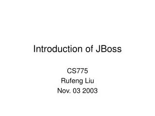 Introduction of JBoss