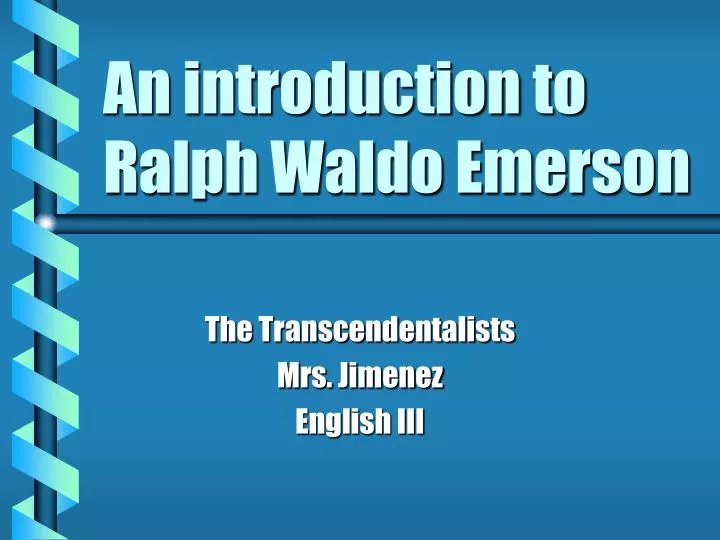 an introduction to ralph waldo emerson