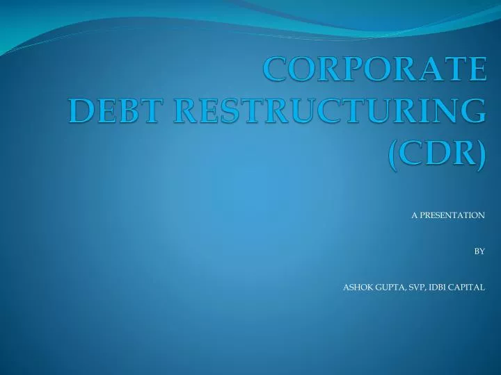 corporate debt restructuring cdr