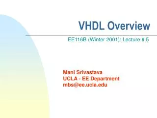 VHDL Overview
