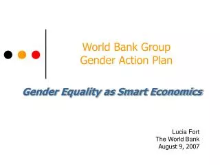 World Bank Group Gender Action Plan