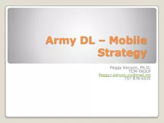 Army DL – Mobile Strategy