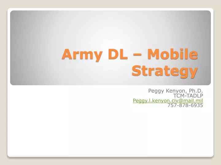 army dl mobile strategy