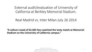 UC Berkeley soccer: Real Madrid vs. Inter Milan 7/26/14 * Appearance / Health &amp; Safety