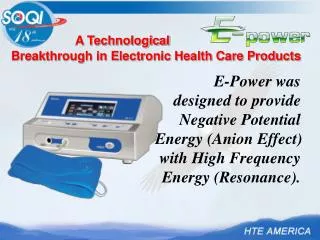 A Technological Breakthrough in Electronic Health Care Products