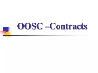 OOSC –Contracts