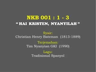 NKB 001 : 1 - 3