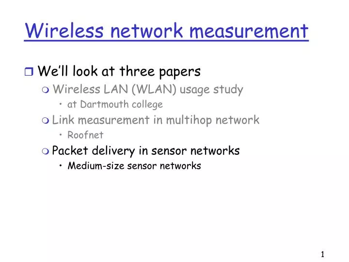 wireless network measurement