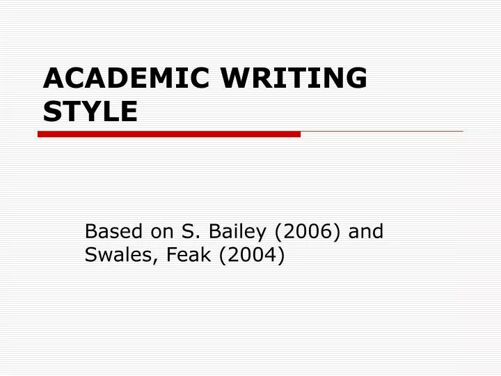 academic writing style