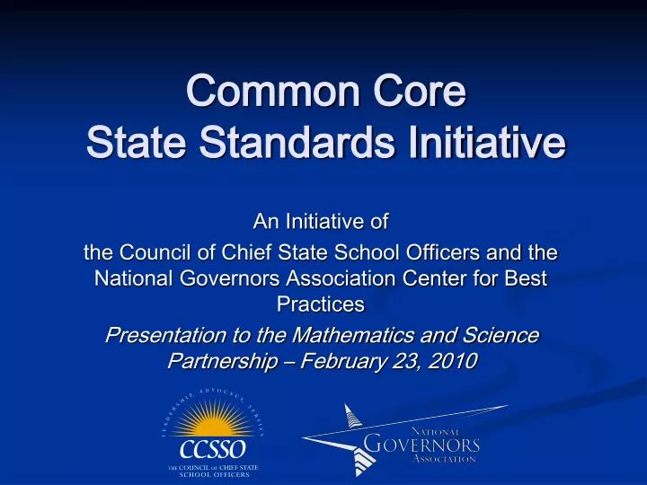 common core state standards initiative