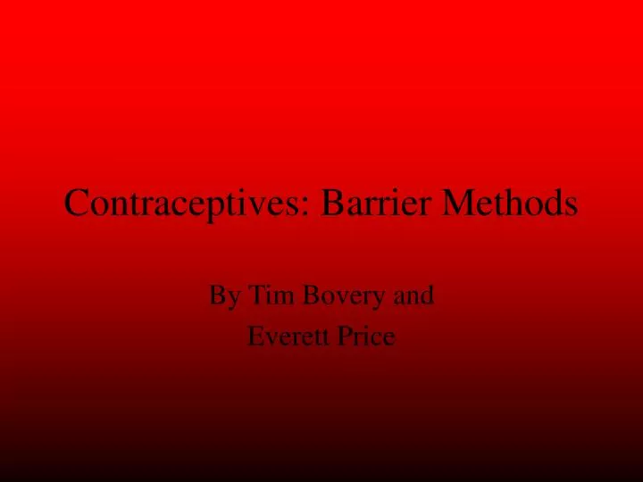 contraceptives barrier methods