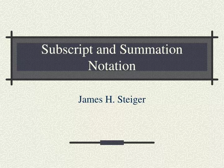 subscript and summation notation