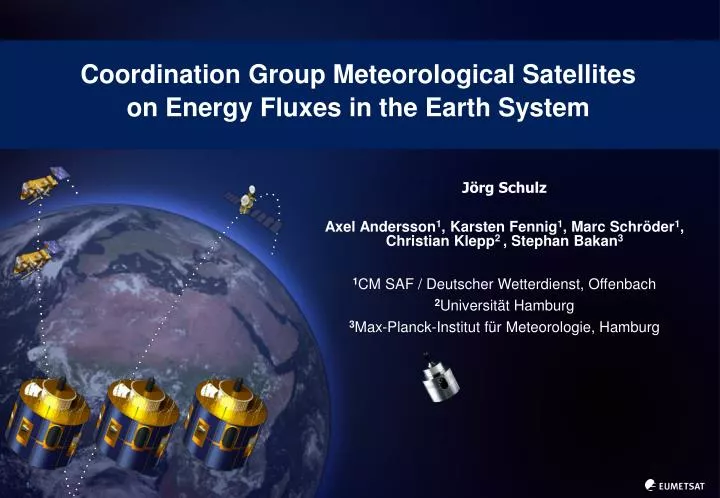 coordination group meteorological satellites on energy fluxes in the earth system