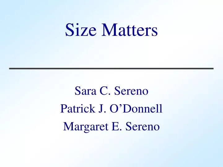 size matters