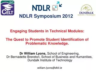 Dr William Lyons, School of Engineering,