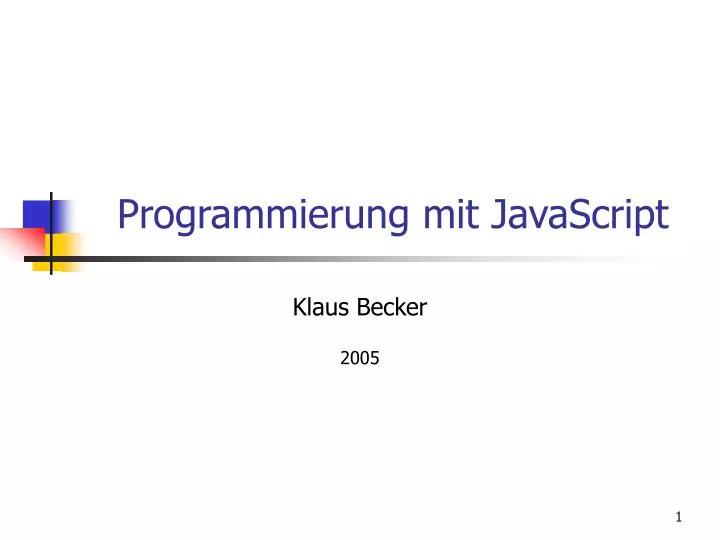 programmierung mit javascript