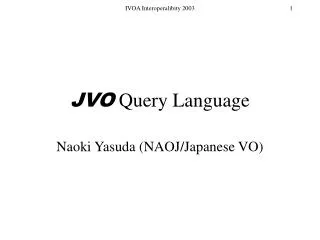 JVO Query Language