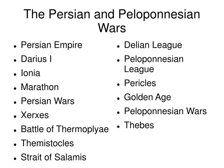 the persian and peloponnesian wars