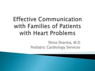 Effective Communication with Families of Patients with Heart Problems