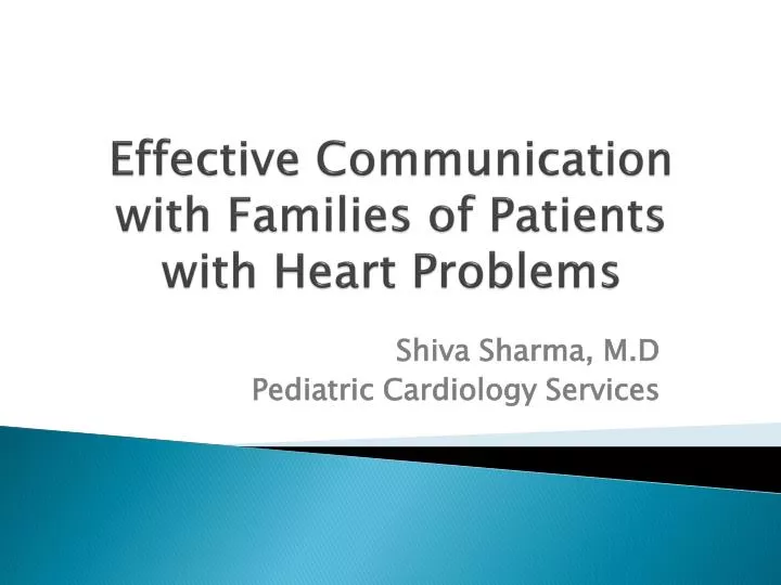 effective communication with families of patients with heart problems