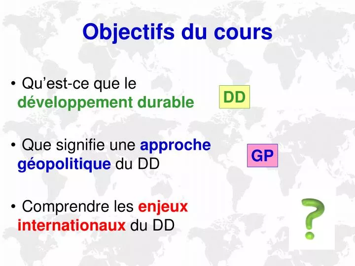 objectifs du cours