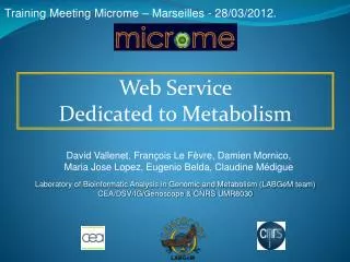 Training Meeting Microme – Marseilles - 28/03/2012.